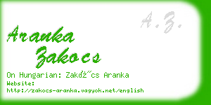 aranka zakocs business card